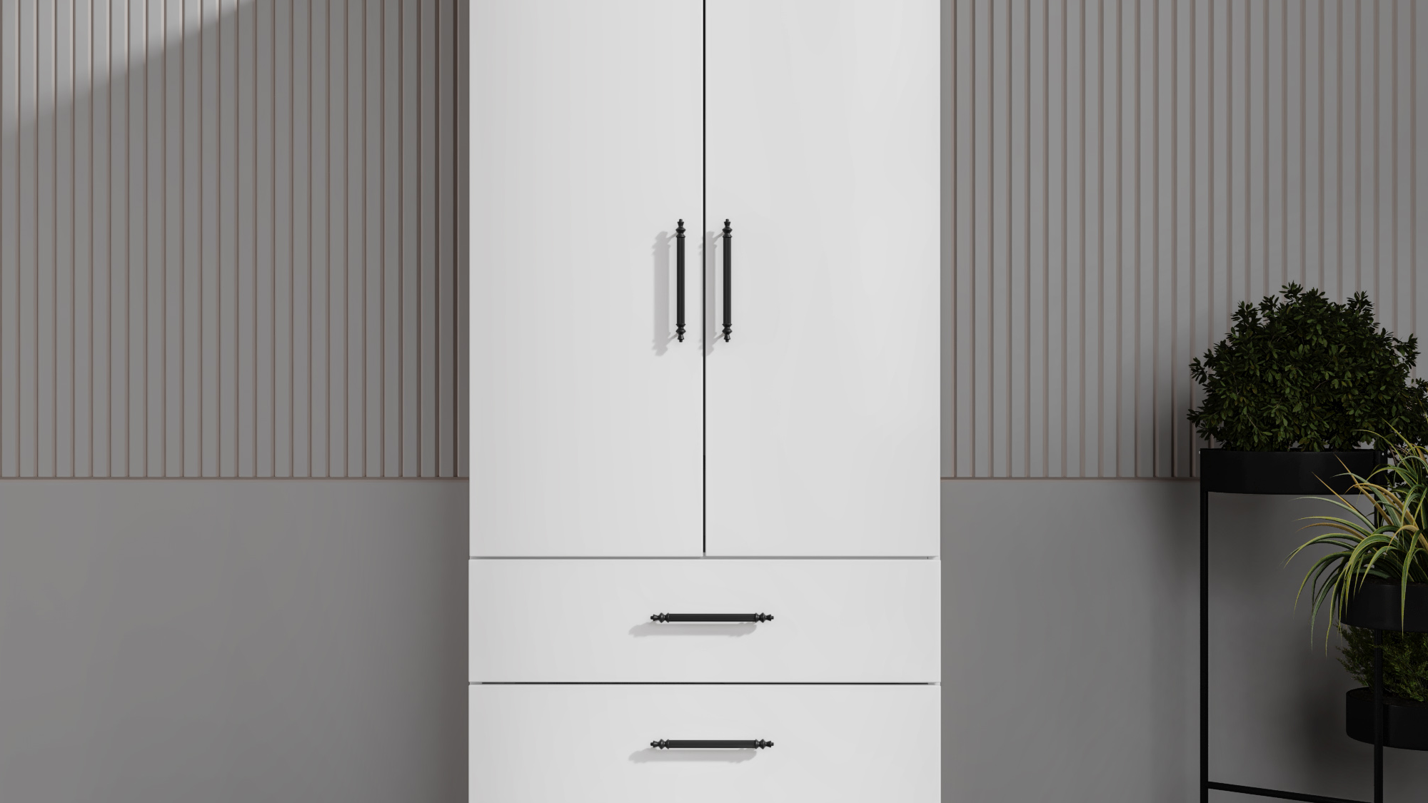 ASRASAN LÜKS 2 KAPILI BEYAZ DOLAP 