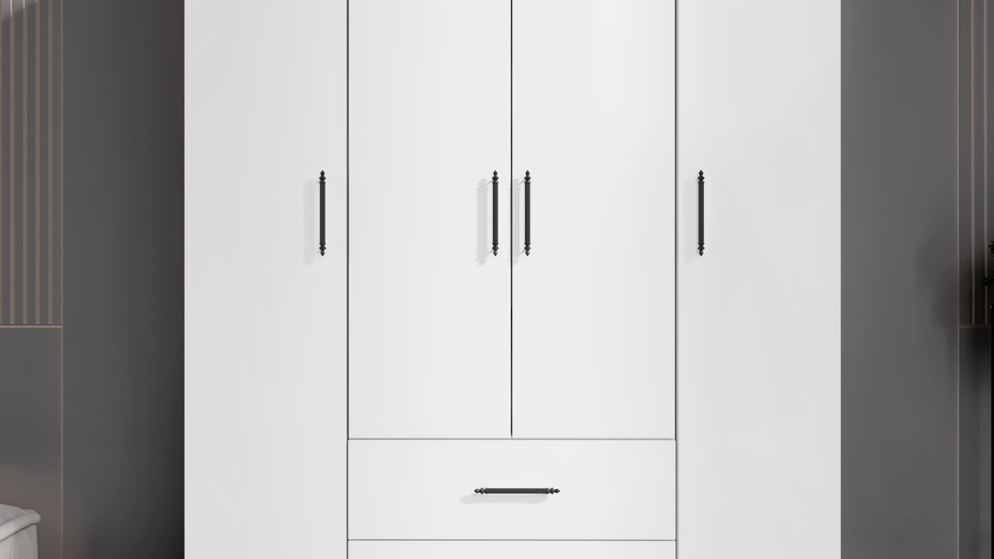 ASRASAN EKONOMİK 4 KAPILI BEYAZ DOLAP 